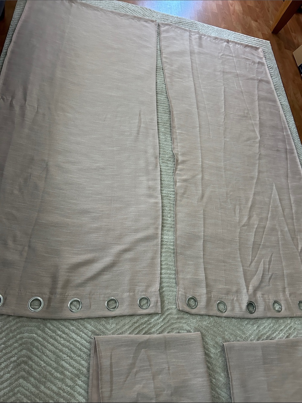 Four Dusty Pink Grommet Curtains - Picture 6 of 8